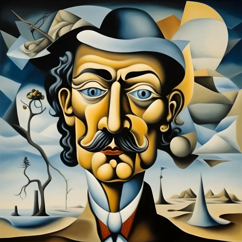 Salvador Dali inspired surreal ai image of himself