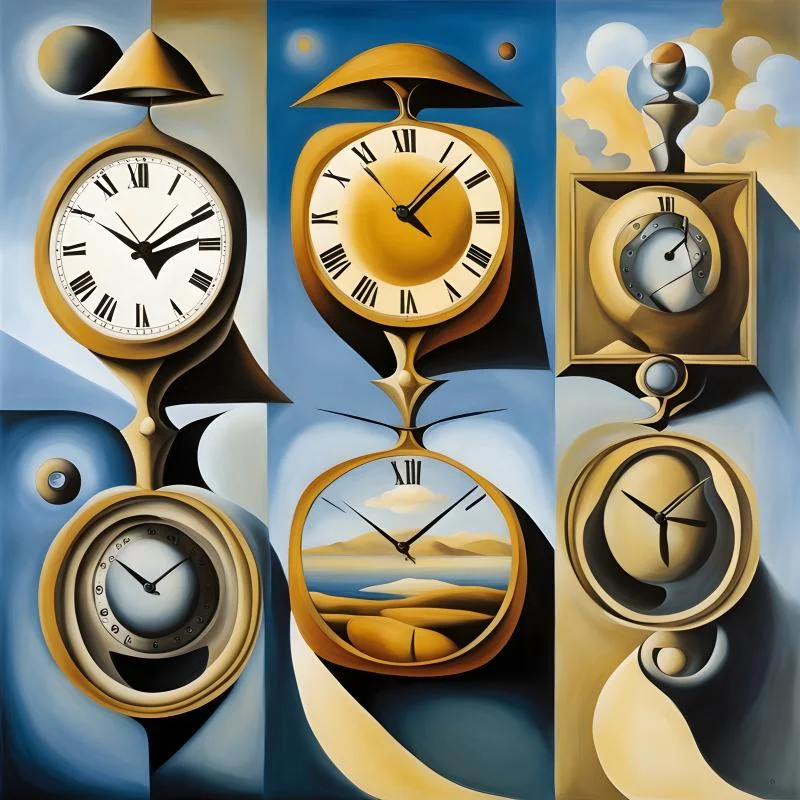 Dali style ai image of clocks