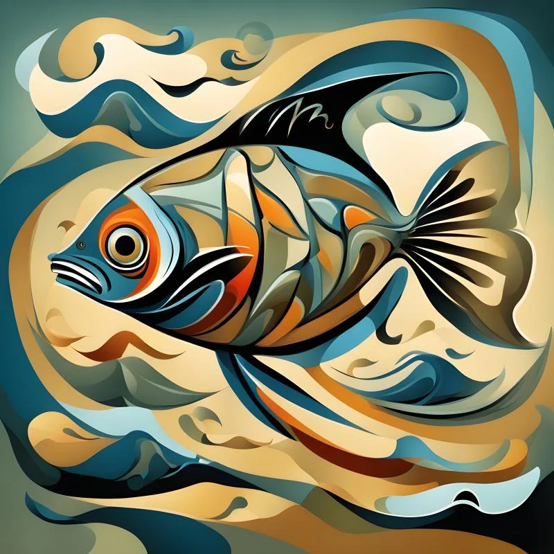 Fish in the Red Sea vector style image