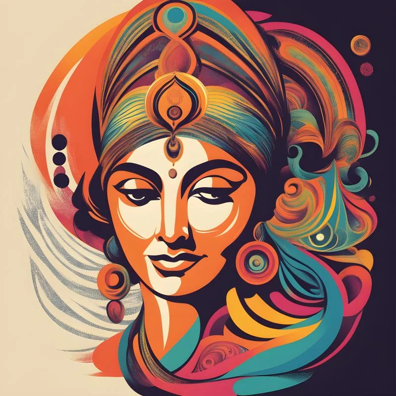 Indian wisdom spiritual colorful AI generated image