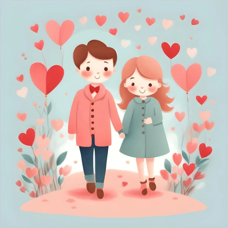Cute valentines day illustration