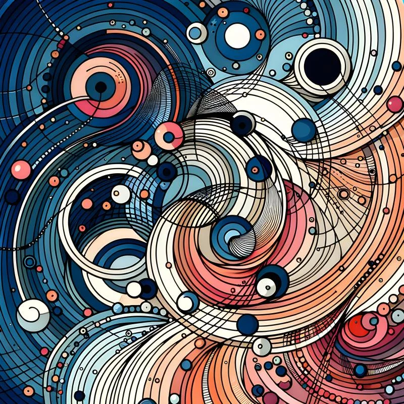Geometric art with circles lines colorful image